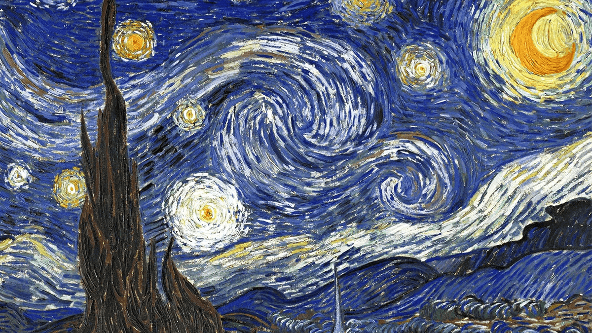 Van Gogh's swirling sky in The Starry Night shows the emotional power of color and brushstroke, capturing the artist’s view of the night as more than just a scene—it’s a feeling.