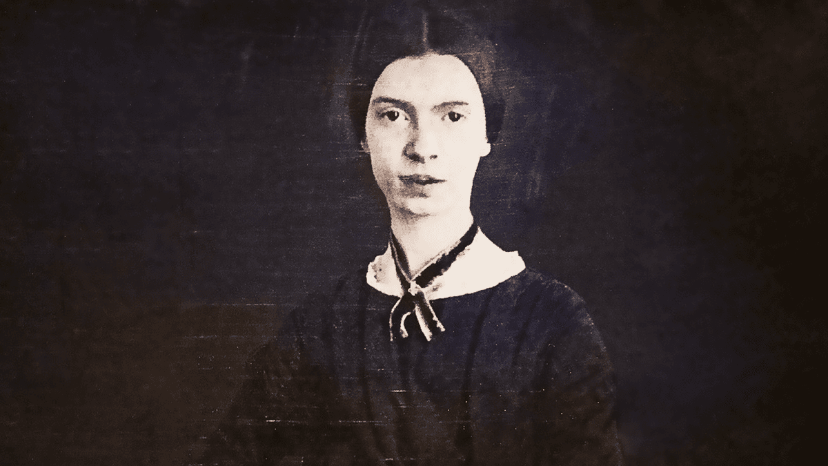 Portrait of Emily Dickinson, American poet known for her unique writing style