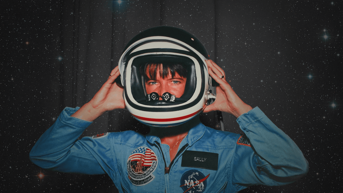 Portrait of Sally Ride, first American woman in space