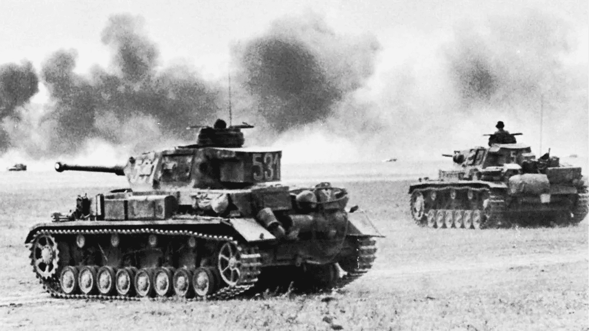 World War II soldiers and tanks advancing across Europe