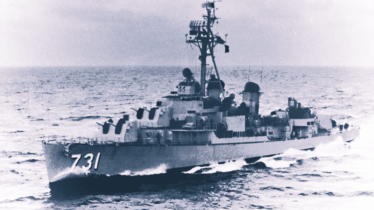 U.S. Navy destroyers in the Gulf of Tonkin during the Vietnam War